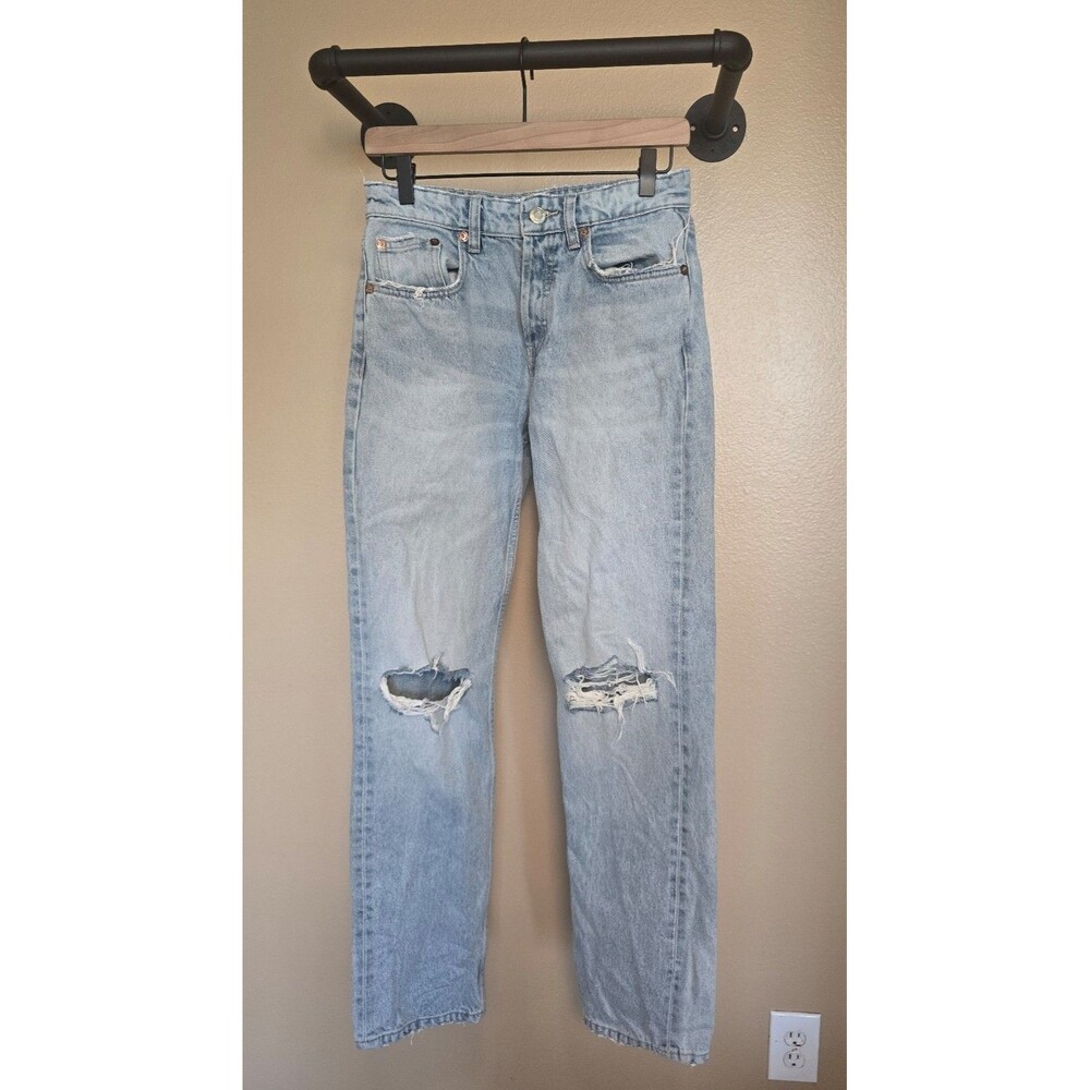 Zara distressed button up‎ jeans women's size 4